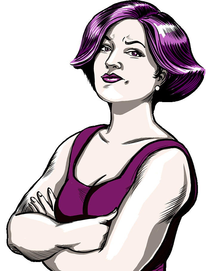 Hero woman in purple